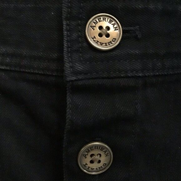 American Living Black Button Front Pencil Skirt Size 8 - Picture 3 of 5